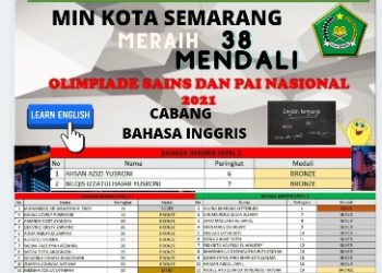 38 Medali cabang Bahasa Inggris Diborong MIN Kota Semarang